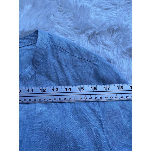 Sigrid Olsen Linen Button Down Shirt Tunic Pockets Sage green Size XL - Picture 8 of 10